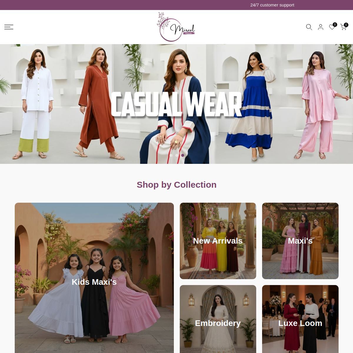 Preview of Miraal Vogue homepage